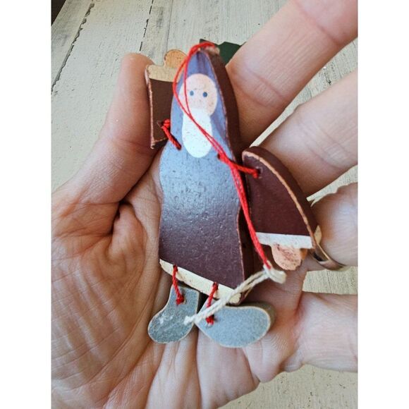 jointed wooden unique santa ornament tree xmas - Picture 5 of 5